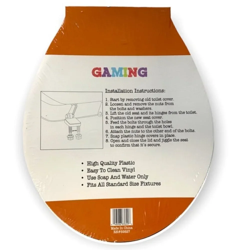 Gamer Gaming Toilet Seat Decorative White Army Green Multicolor NEW